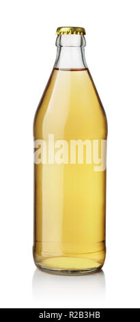 Vorderansicht des Lemon Soda Flasche isoliert auf weißem Stockfoto