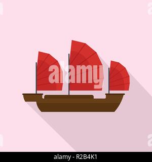China Schiff Symbol. Flache Darstellung von China Schiff vektor Symbol für Web Design Stock Vektor