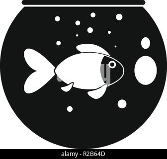 Fisch runden Aquarium Symbol. Einfache Abbildung von Fisch runden Aquarium vektor Symbol für Web Design auf weißem Hintergrund Stock Vektor