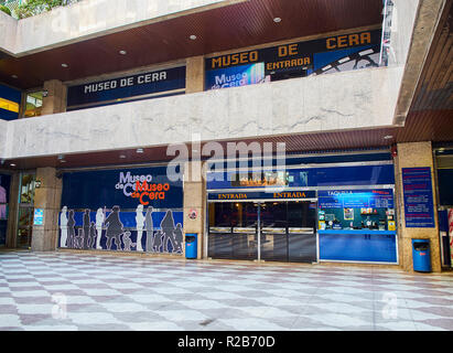 Eintrag in das Museo de Cera, Wachsfigurenkabinett, in Madrid. Spanien. Stockfoto