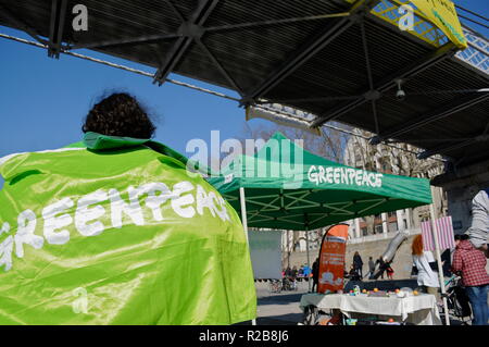 Greenpeace organisiert eine geschieht gegen Pestizide, Lyon, Frankreich zu protestieren Stockfoto