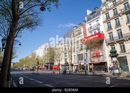 Paris/Frankreich - 22. April 2017: L'olypmia Konzertsaal mit Gojira band anmelden Stockfoto