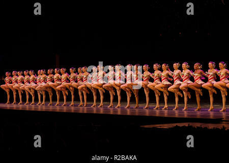 NEW YORK, NY - 16. NOVEMBER: Die rockettes durchführen, während der 2017 Christmas Spectacular Starring die Radio City Rockettes öffnung Nacht in der Radio City Music Hall am 16. November 2017 in New York City. (Foto von Steve Mack/S.D. Mack Bilder) Stockfoto