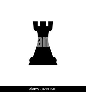 Vector Illustration, flache Bauform Schloss Schach Stock Vektor
