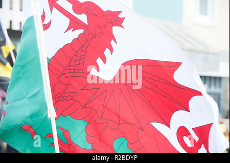 Walisische Flagge Stockfoto