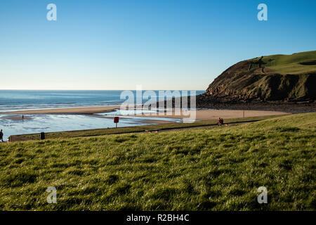 St. Bees Head an einem schönen Herbsttag mit Clear blue sky-St Bienen, Whitehaven, Cumbria Stockfoto