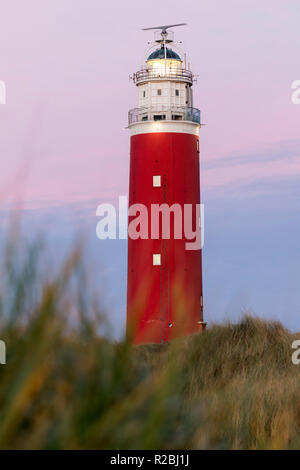 Leuchtturm Eierland am nördlichsten Punkt der niederländischen Insel Texel Stockfoto