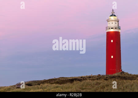Leuchtturm Eierland am nördlichsten Punkt der niederländischen Insel Texel Stockfoto