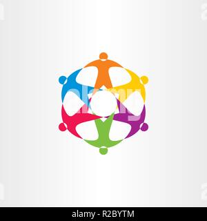Team Menschen Kreis bunte Logo Symbol Verbindung Stock Vektor