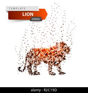 King Lion-Blendung dot Abbildung. Stock Vektor