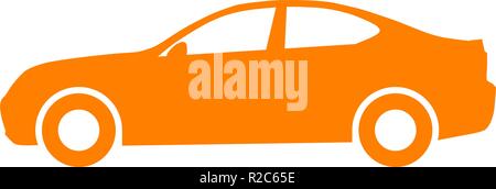 Auto Symbol - orange, 2d, isoliert - Vector Illustration Stock Vektor