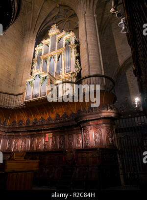 Órgano y Coro de la Concatedral de Santa María de la Redonda. Logroño. La Rioja. España Stockfoto