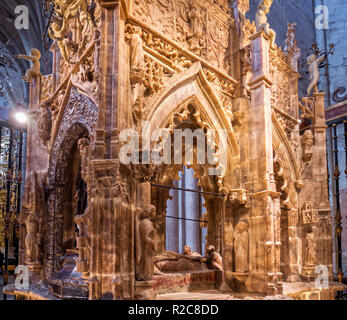 Sepulcro de Santo Domingo de la Catedral del Salvador de Santo Domingo de la Calzada. La Rioja. España Stockfoto