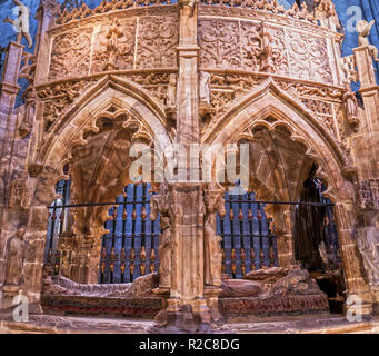 Sepulcro de Santo Domingo de la Catedral del Salvador de Santo Domingo de la Calzada. La Rioja. España Stockfoto