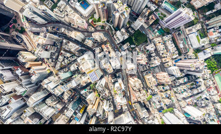 Luftbild vom Central, Hong Kong Stockfoto