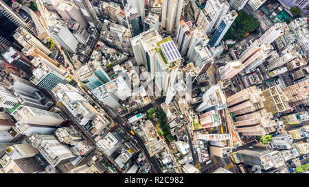 Luftbild vom Central, Hong Kong Stockfoto