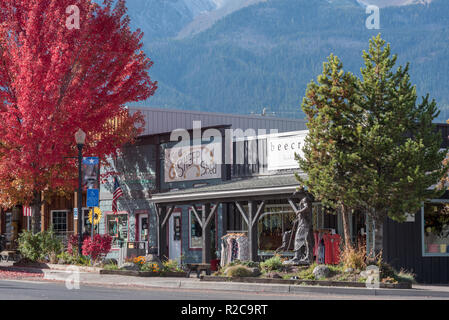 Die Innenstadt von Joseph, Oregon im Herbst. Stockfoto