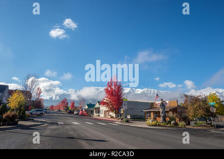 Die Innenstadt von Joseph, Oregon im Herbst. Stockfoto