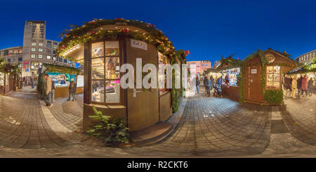 360 Grad Panorama Ansicht von Weihnachtsmart Stuttgart Königstraße