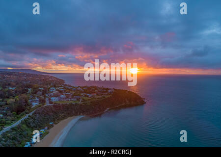 Sonnenuntergang über Port Phillip Bay in Australien Stockfoto