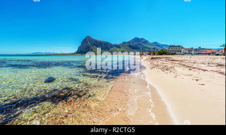 Der schöne Strand von San Vito lo Capo im westlichen Sizilien, Italien Stockfoto