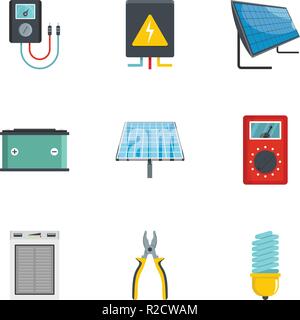 Strom Werkzeug Symbole gesetzt. Cartoon Set von 9 Strom Werkzeug Vector Icons für Web auf weißem Hintergrund Stock Vektor