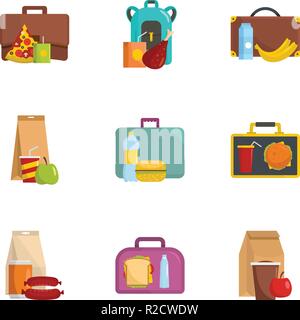 Gepäck Symbole gesetzt. Cartoon Set von 9 Gepäck Vector Icons für Web auf weißem Hintergrund Stock Vektor