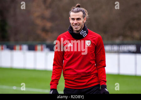 Cardiff, Wales. 15. November 2018. Wales Gareth Bale Züge vor Ihrer bevorstehenden freundlich gegen Albanien. Lewis Mitchell/YCPD. Quelle: Lewis Mitchell/Alamy leben Nachrichten Stockfoto