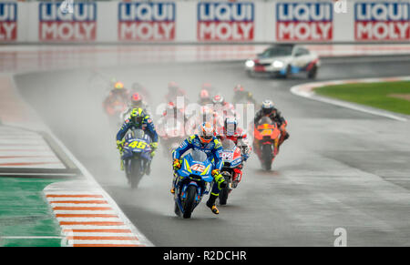 Manilva, Valencia. Spanien. 18. November 2018. GP Comunitat Valenciana Moto GP. Moto gP zweiten Anfang wegen des starken Regen. Credit: rosdemora/Alamy leben Nachrichten Stockfoto