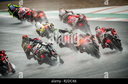 Manilva, Valencia. Spanien. 18. November 2018. GP Comunitat Valenciana Moto GP. Moto GP Rennen mit starkem Regen. Credit: rosdemora/Alamy leben Nachrichten Stockfoto