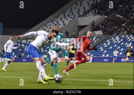 Foto Massimo Paolone/LaPresse 19 Novembre 2018 Reggio Emilia, Italien Sport calcio Italia vs Germania-Partita internazionale amichevole - stadio "mapei-Citt&#xe0;del Tricolore" Nella Foto: Vittorio Parigini (Italia) in azione Foto Massimo Paolone/LaPresse November 19, 2018 in Reggio Emilia, Italien Sport Fussball Italia Germania vs-Unter 21 internationalen Freundschaftsspiel - "mapei Stadion". In der Pic: Vittorio Parigini (Italia) in Aktion Stockfoto