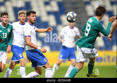 Foto Massimo Paolone/LaPresse 19 Novembre 2018 Reggio Emilia, Italien Sport calcio Italia vs Germania-Partita internazionale amichevole - stadio "mapei-Citt&#xe0;del Tricolore" Nella Foto: Arturo Calabresi (Italia) in azione Foto Massimo Paolone/LaPresse November 19, 2018 in Reggio Emilia, Italien Sport Fussball Italia Germania vs-Unter 21 internationalen Freundschaftsspiel - "mapei Stadion". In der Pic: Arturo Calabresi (Italia) in Aktion Stockfoto