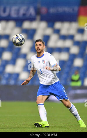 Foto Massimo Paolone/LaPresse 19 Novembre 2018 Reggio Emilia, Italien Sport calcio Italia vs Germania-Partita internazionale amichevole - stadio "mapei-Citt&#xe0;del Tricolore" Nella Foto: Giuseppe Pezzella (Italia) in azione Foto Massimo Paolone/LaPresse November 19, 2018 in Reggio Emilia, Italien Sport Fussball Italia Germania vs-Unter 21 internationalen Freundschaftsspiel - "mapei Stadion". In der Pic: Giuseppe Pezzella (Italia) in Aktion Stockfoto