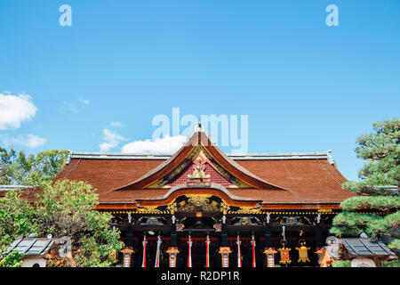 Kitano Tenmangu Shrine traditionelle Architektur in Kyoto, Japan Stockfoto