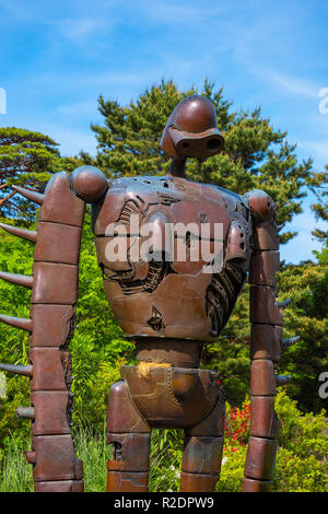 Tokyo, Japan - 29. April 2018: Die Statue der Roboter aus der Studio Ghibli Film "Laputa: Castle in den Himmel' bei Ghibli Museum Stockfoto