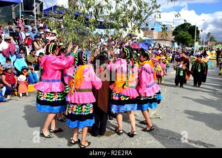 Unsha - Karneval in YUNGAY. Abteilung der Ancash. PERU Stockfoto