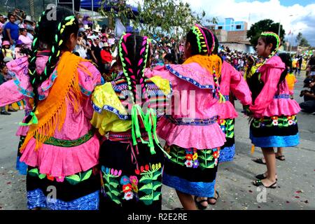 Unsha - Karneval in YUNGAY. Abteilung der Ancash. PERU Stockfoto