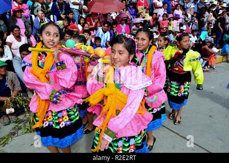 Unsha - Karneval in YUNGAY. Abteilung der Ancash. PERU Stockfoto