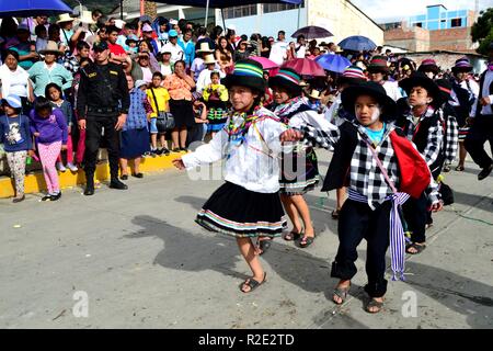 Unsha - Karneval in YUNGAY. Abteilung der Ancash. PERU Stockfoto