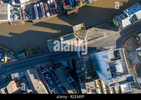 Luftaufnahme von Scott Street Bridge, Hull Stockfoto