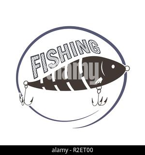 Wobbler-Köder für Fische. Angelsymbol. Vektorabbildung. Stock Vektor