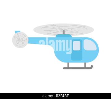 Hubschrauber cartoon isoliert. Häcksler Fliegen Transport mit Propeller. Vector Illustration Stock Vektor