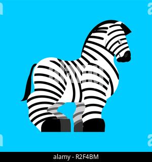 Starke zebra isoliert. Leistungsstarke wild gestreifte Pferd. Stock Vektor