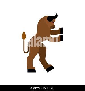 Minotaurus Wappentier. Mann mit Stierkopf. Fantastische Tier. Monster für Wappen. Heraldik design Element. Stock Vektor