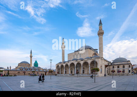 Selimiye Moschee und das Mevlana Museum in Konya, Türkei. Stockfoto