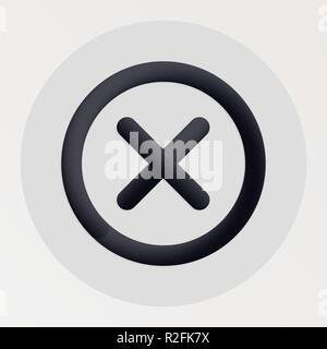 Blended bold Black Line Symbol löschen. Vector Illustration von Kreuz Form Flüssigkeit Piktogramm in einem Kreis auf weißem Hintergrund für Ihr Design Stock Vektor