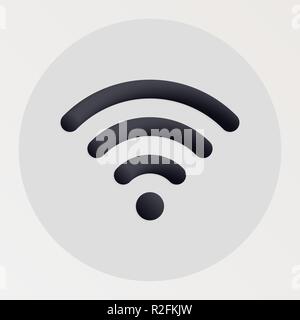 Drahtlose blended fetten schwarzen Symbol Leitung. Vector Abbildung: WiFi Signal Form Flüssigkeit Piktogramm in einem Kreis auf weißem Hintergrund für Ihr Design Stock Vektor