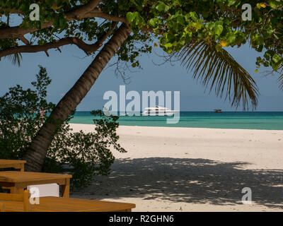 Blick auf den Strand auf Meeru Island, Malediven Stockfoto