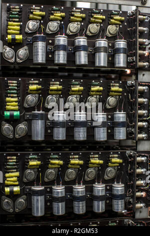 Earl's Court London Underground Station obere Relais Zimmer, Signalisierung control room, London, England, Großbritannien Stockfoto