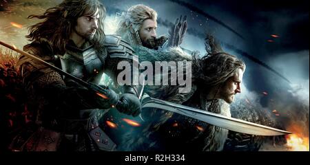 Der Hobbit: Die Schlacht der fünf Armeen Jahr: 2014-Neuseeland / USA Regie: Peter Jackson Aidan Turner, Dean O'Gorman, Richard Armitage Movie Poster (textlose) Stockfoto